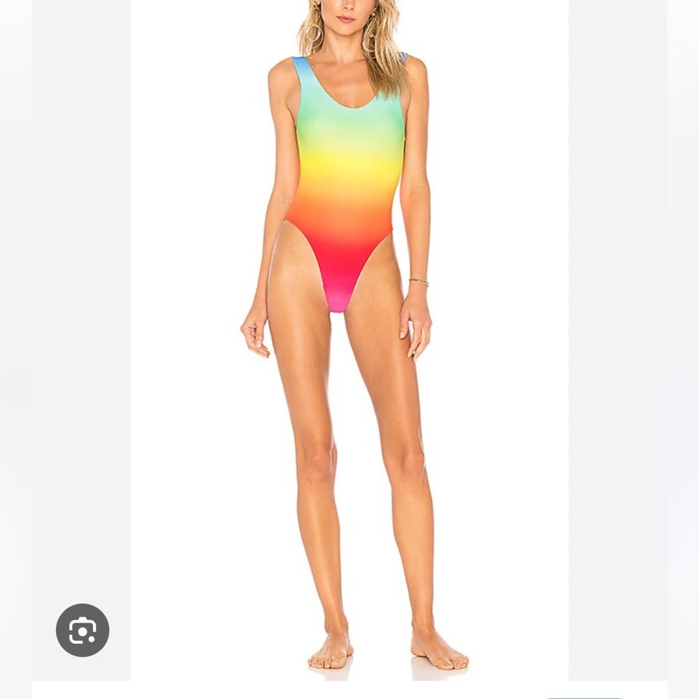 lovers and friends good days one piece in neon ombre swimsuit size small